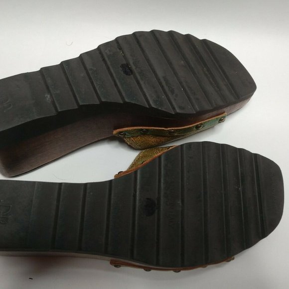 DONALD J PLINER Wedge Olive Green Slides Sandals 7 - Picture 6 of 12